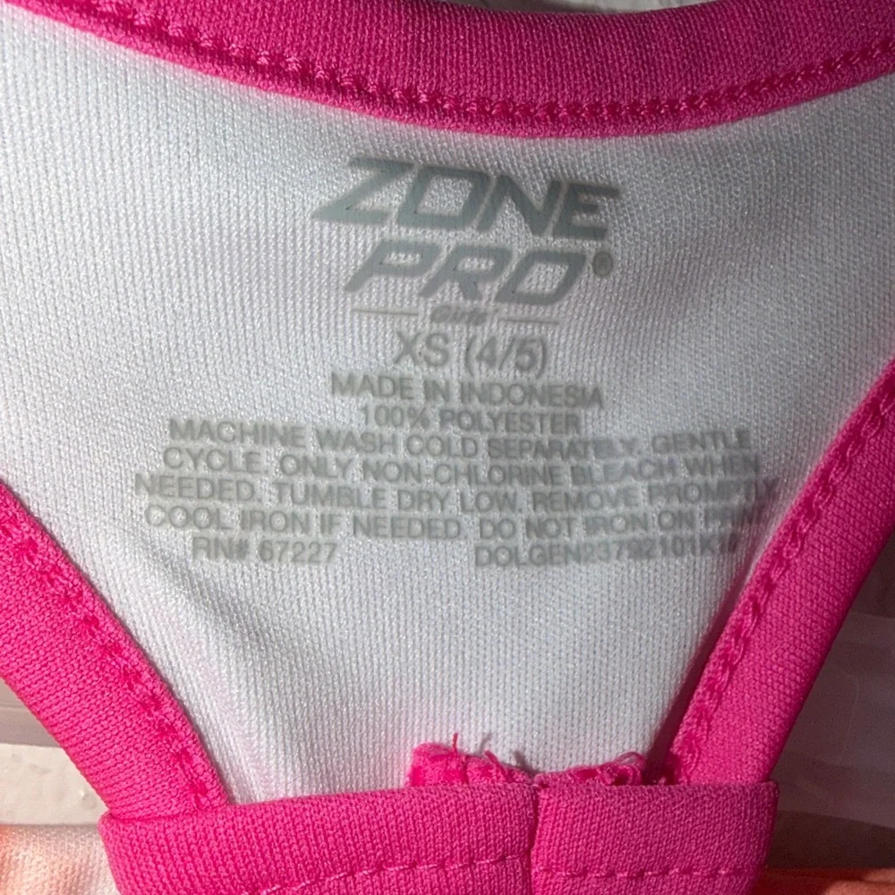 Zone Pro Pink and White‎ Heart Tank Top & Shorts LOVE XS 4/5